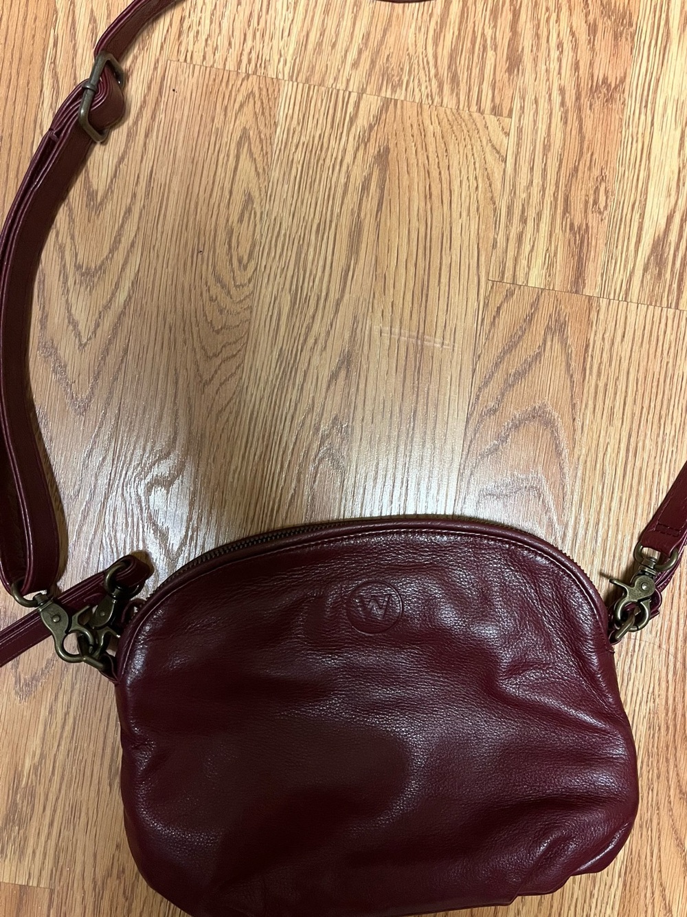 Wanderers travel co Wine Red Leather Crossbody Bag